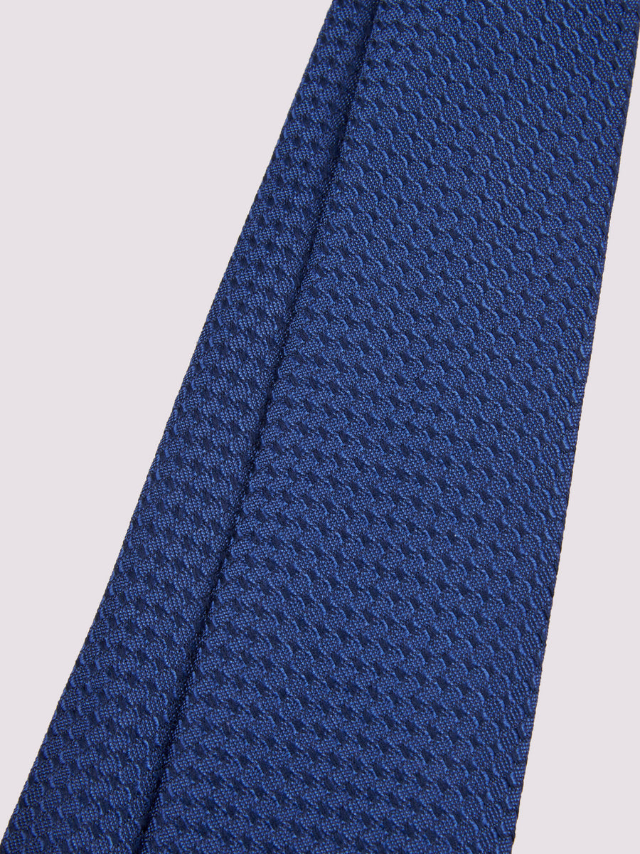 Duchamp Mens Silk Geo Pattern Tie Beacon Blue