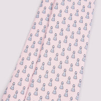 Duchamp Mens Silk Chess Piece Pattern Tie Pink Icing