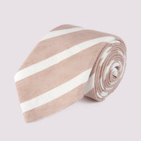 Duchamp Mens Silk Angled Stripe Pattern Tie Warm Sand