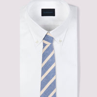 Duchamp Mens Silk Angled Stripe Pattern Tie Della Robbia Blue