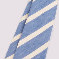 Duchamp Mens Silk Angled Stripe Pattern Tie Della Robbia Blue