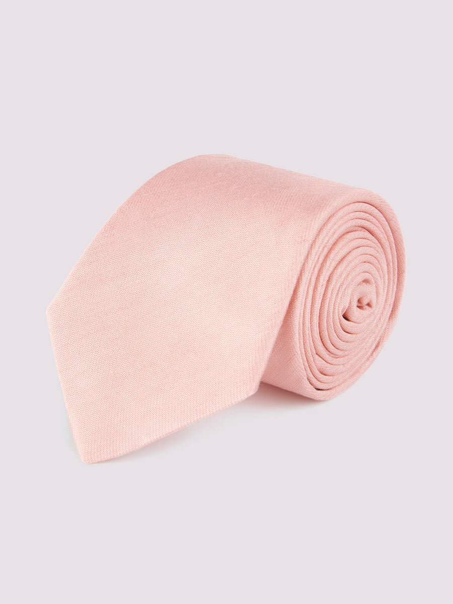 Duchamp Mens Silk Solid Tie Pink Icing