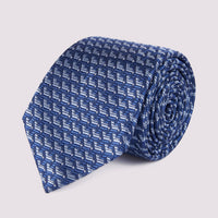 Duchamp Mens Silk Arrow Geo Pattern Tie Delft