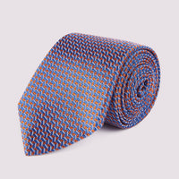 Duchamp Mens Silk Geo Pattern Tie Beaucoup