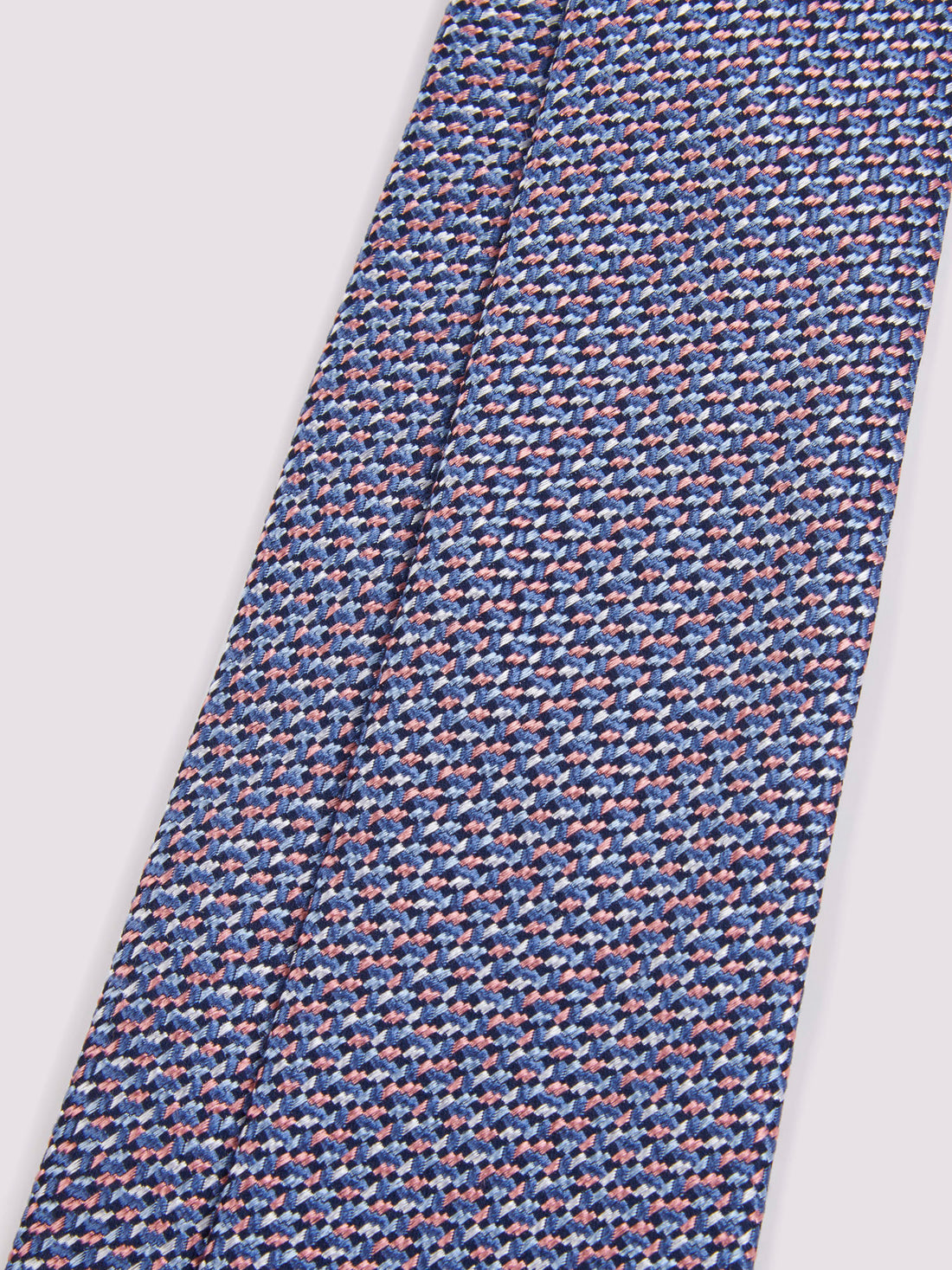 Duchamp Mens Silk Mini Geo Pattern Tie Delft