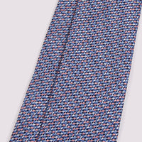 Duchamp Mens Silk Mini Geo Pattern Tie Delft