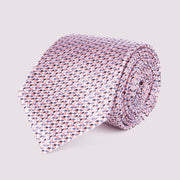 100% Silk Mini Geo Pattern Tie in Rose