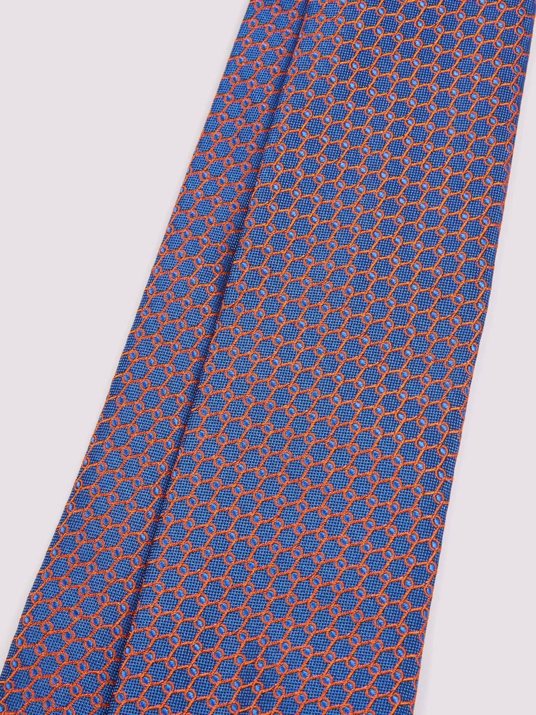 Duchamp Mens Silk Loop Pattern Tie Medieval Blue