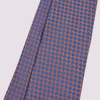 Duchamp Mens Silk Loop Pattern Tie Medieval Blue