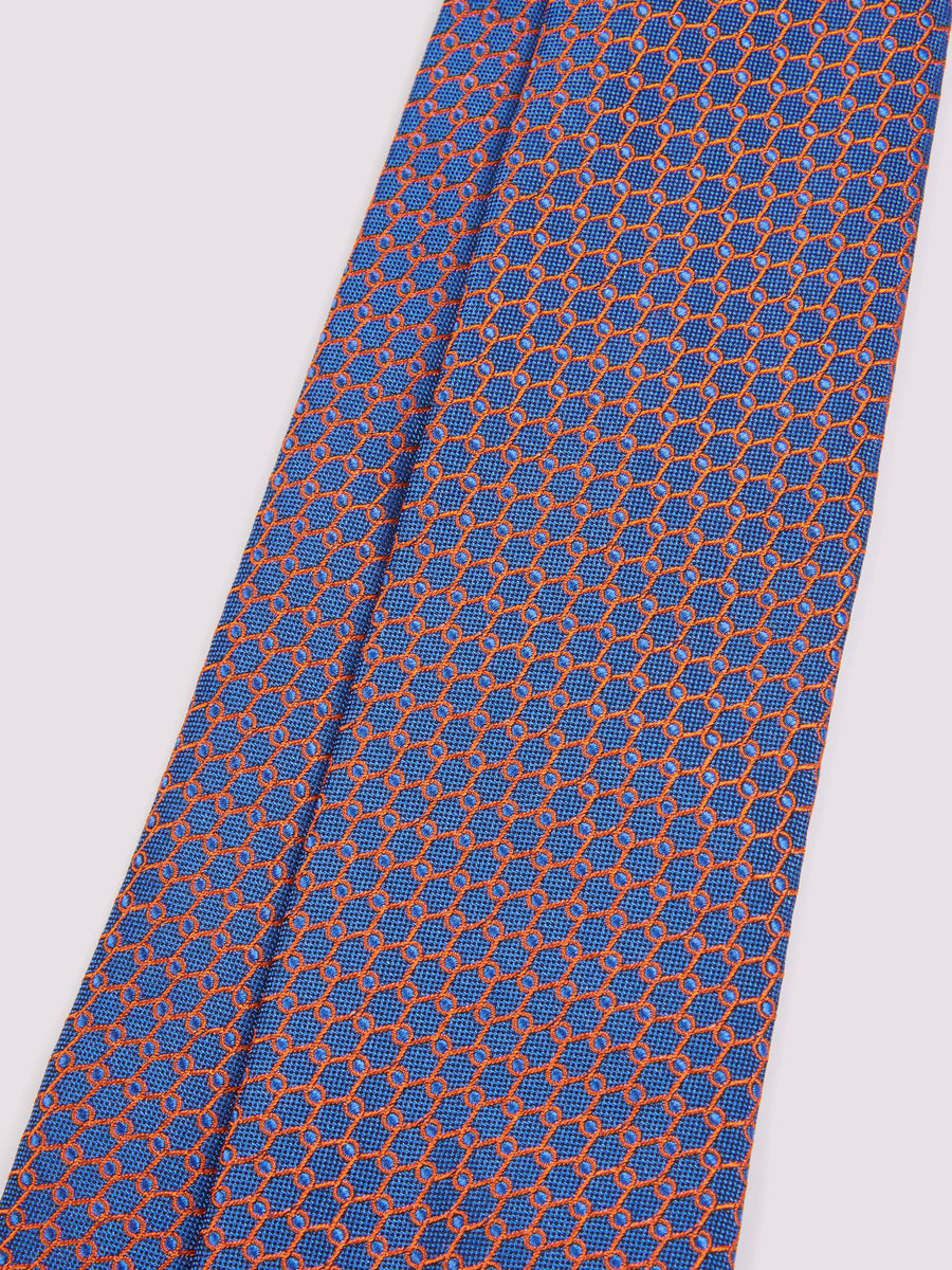 100% Silk Loop Pattern Tie in French Navy