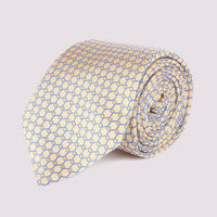 100% Silk Loop Pattern Tie in Yellow