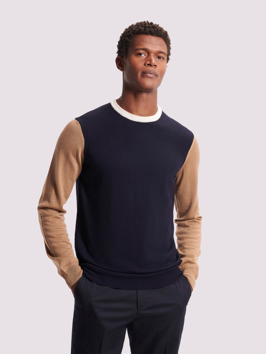 Duchamp Merino Wool Crew Neck Sweater Deep Well