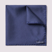 Polka Dot Pocket Square in Dark Navy