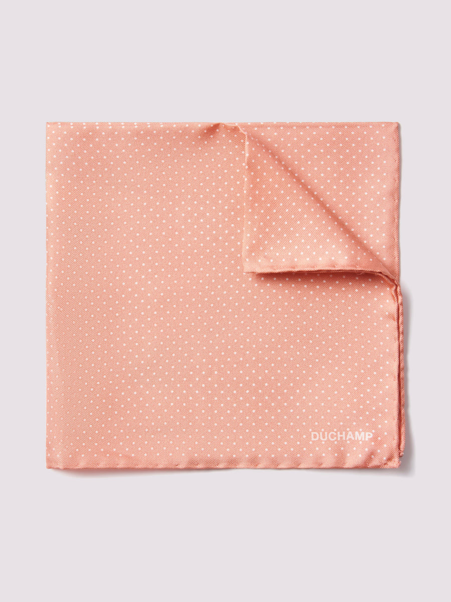 Polka Dot Pocket Square Coral Haze