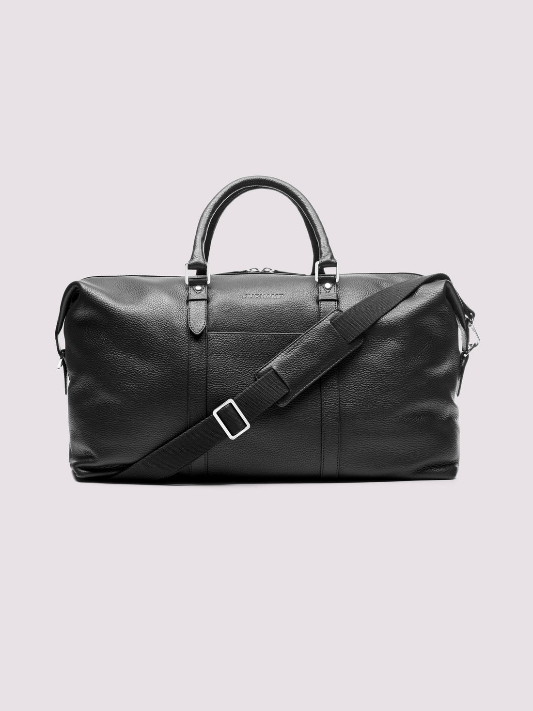 Duchamp Mens Leather Weekend Holdall Black