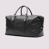 Duchamp Mens Leather Weekend Holdall Black