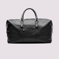 Duchamp Mens Leather Weekend Holdall Black