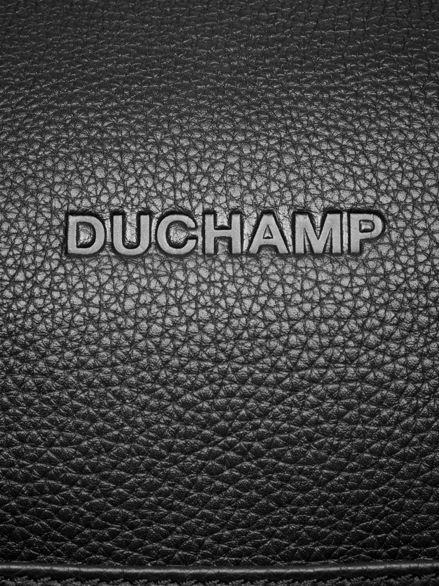 Duchamp Mens Leather Weekend Holdall Black