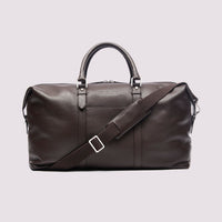 Duchamp Mens Leather Weekend Holdall Seal Brown