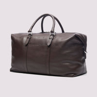 Duchamp Mens Leather Weekend Holdall Seal Brown