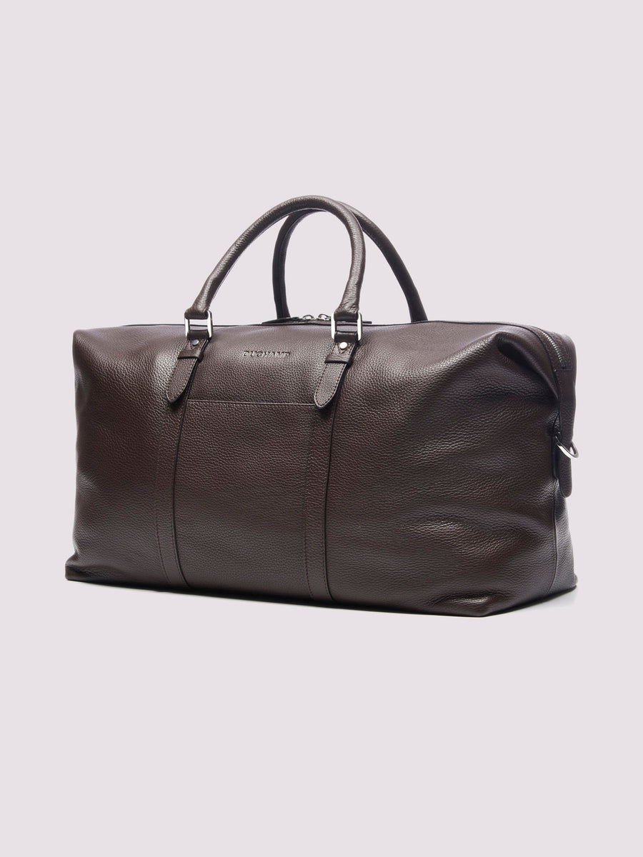 Duchamp Mens Leather Weekend Holdall Seal Brown