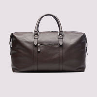 Duchamp Mens Leather Weekend Holdall Seal Brown