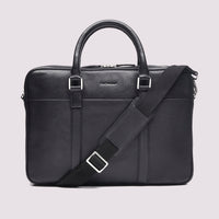 Duchamp Mens Leather Briefcase Black