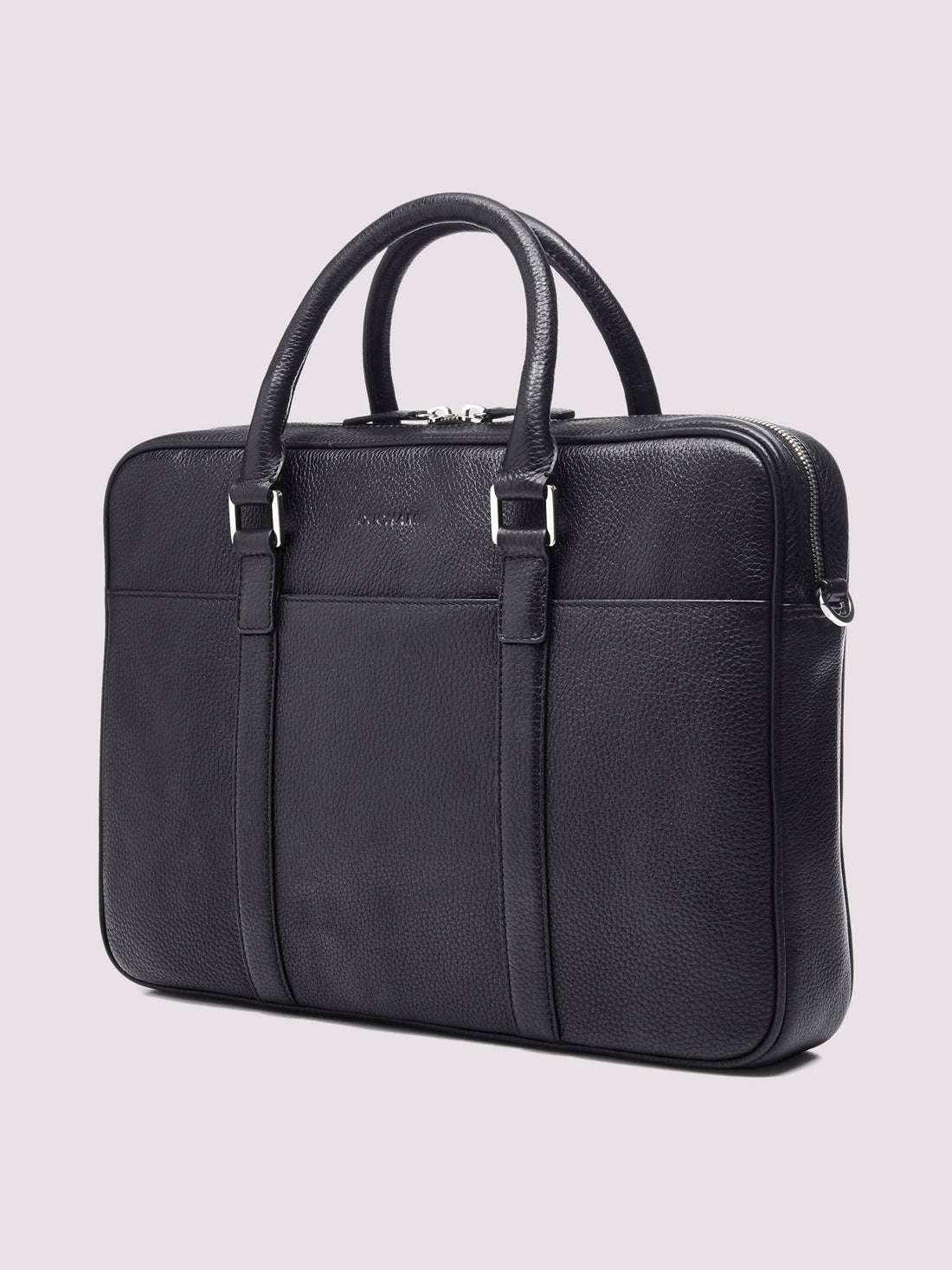 Duchamp Mens Leather Briefcase Black