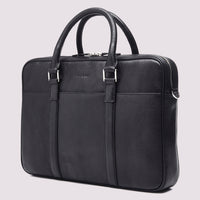 Duchamp Mens Leather Briefcase Black