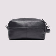 Leather Washbag in Black