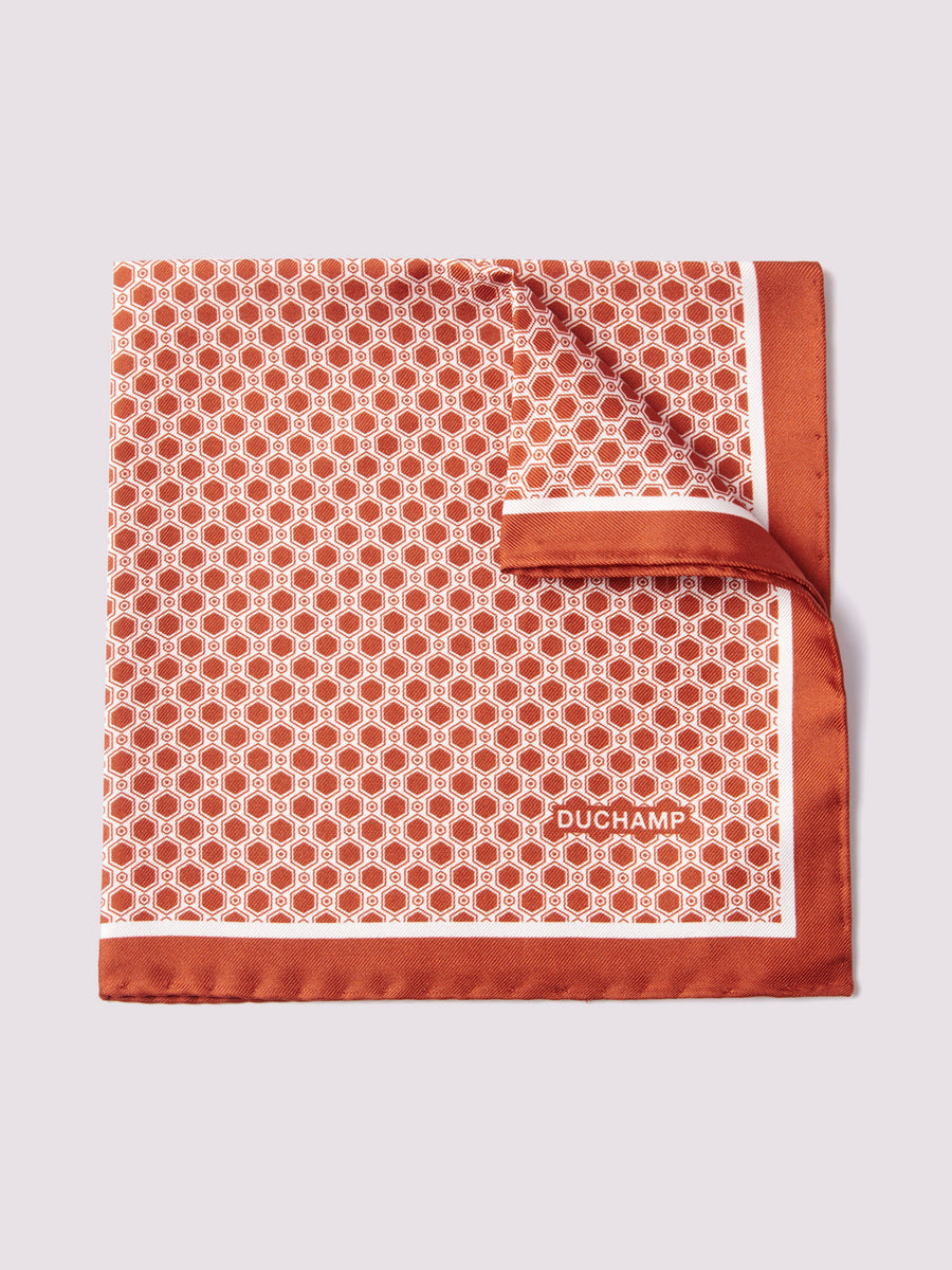 Geo Pocket Square in Orange