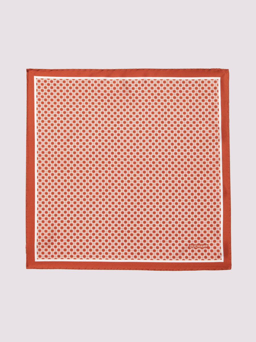 Geo Pocket Square in Orange