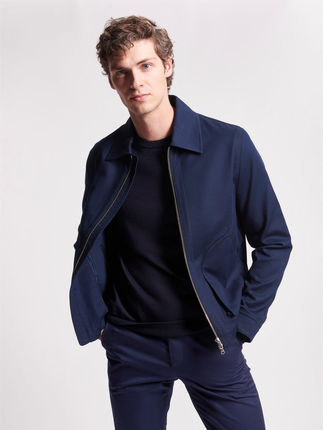 Harrington Blouson Jacket in Dark Navy