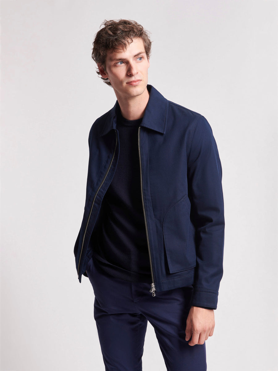 Harrington Blouson Jacket in Dark Navy