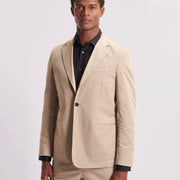 Single Breasted 3 Button Suit Jacket in Taupe