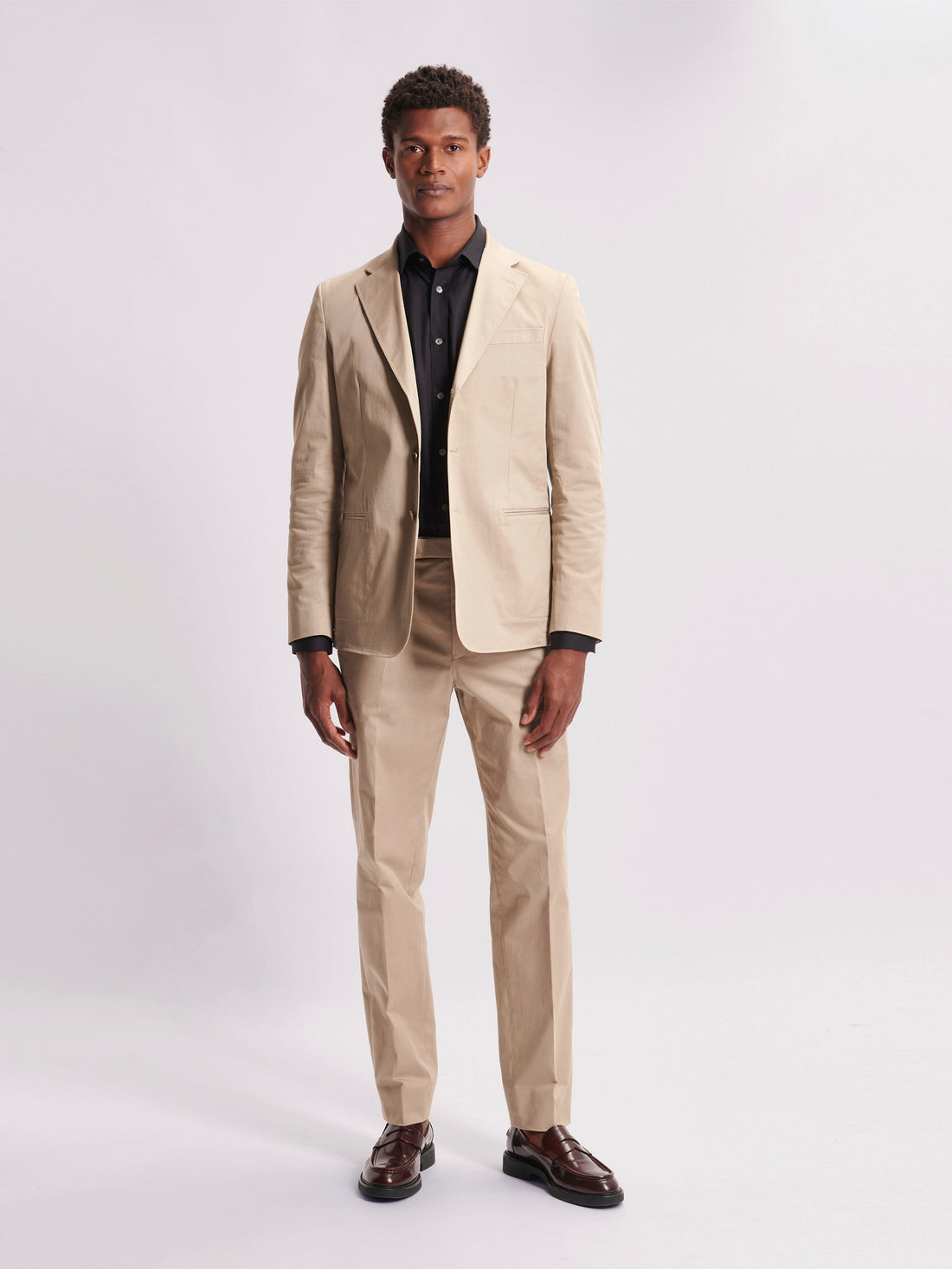 Single Breasted 3 Button Suit Trouser Plaza Taupe