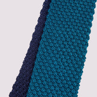 Duchamp 100% Silk Knitted Tie Mallard Blue