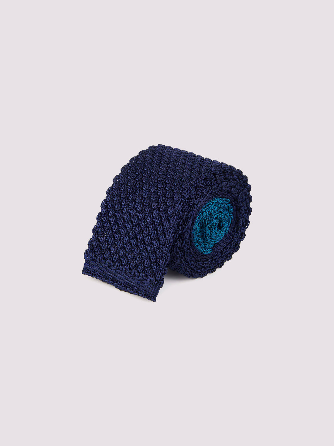 100% Silk Knitted Tie in Dark Navy