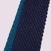 100% Silk Knitted Tie in Dark Navy