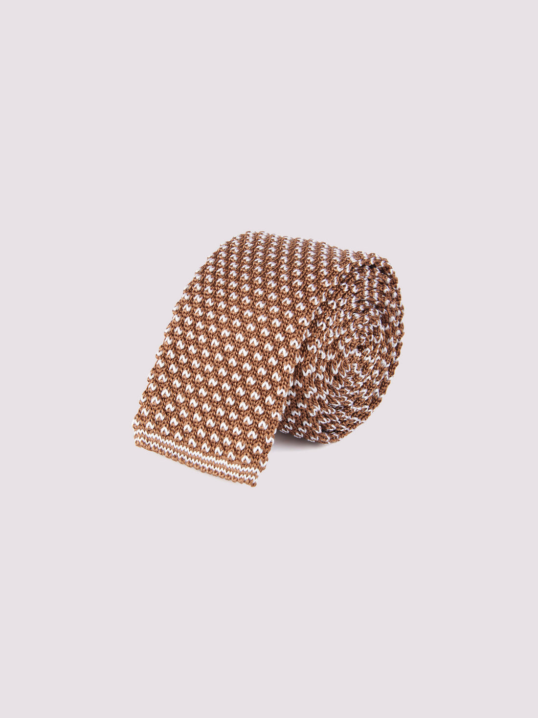 100% Silk Knitted Tie in Light Brown