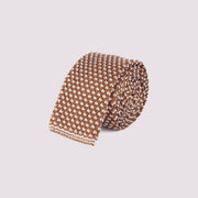 100% Silk Knitted Tie in Light Brown