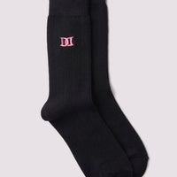 Chunky Cashmere Mix Rib Socks Black