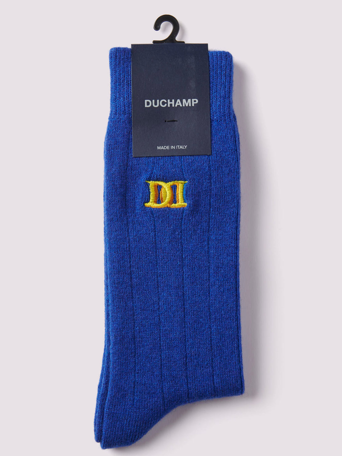 Chunky Cashmere Mix Rib Socks Oxford Blue BMG