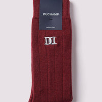 Chunky Cashmere Mix Rib Socks Windsor Wine