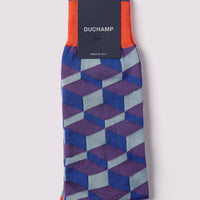 3D Block Socks in Purple