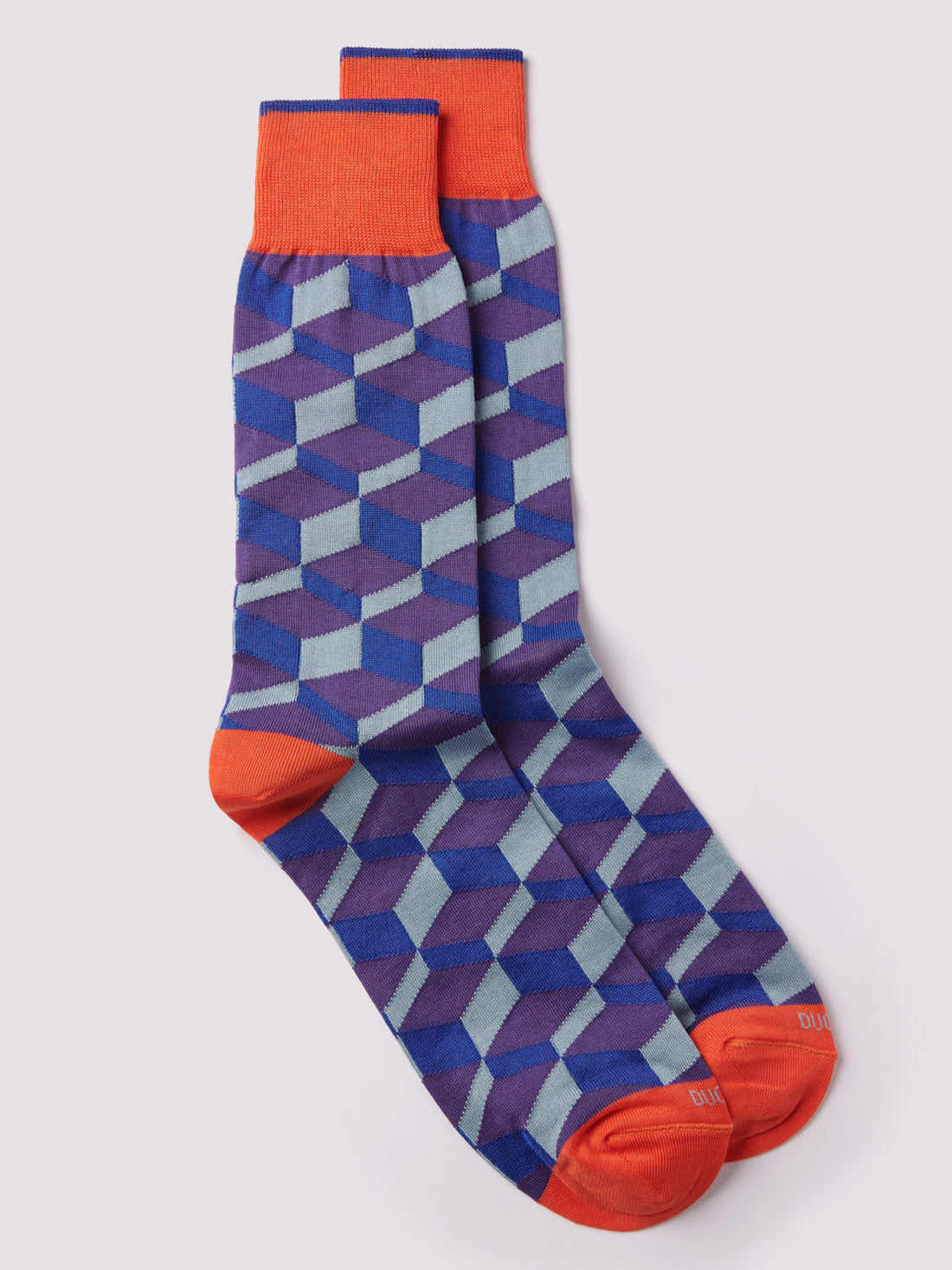 3D Block Socks in Purple