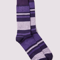 Melange Stripe Socks in Purple