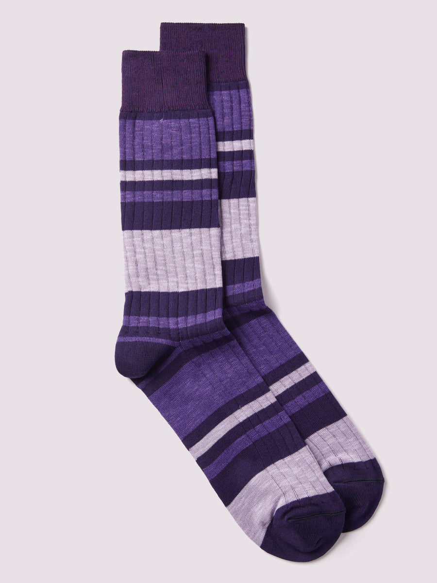 Melange Stripe Socks Petunia