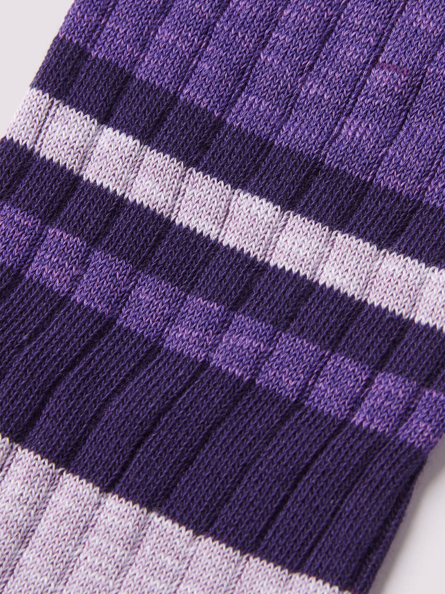 Melange Stripe Socks in Purple