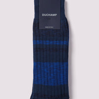 Melange Stripe Socks Baritone Blue